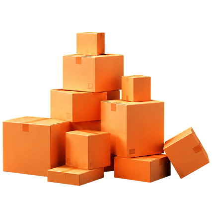 Stacked ecommerce shipping boxes